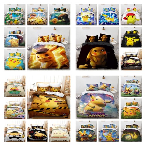 Pikachu design bedding set - 3d,