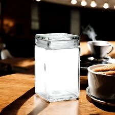 Square Biscotti Jar Pasabahce Utopia 1.5L Glass Biscuit Storage Jar Kitchen Home