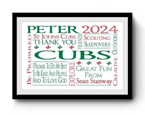 Personalised cubs thank you - personalised,
