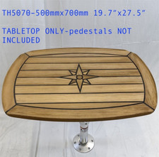 Boat Barrel Shape Teak Table Top ONLY 500mm x 700mm  Marine Yacht Caravan-TH5070