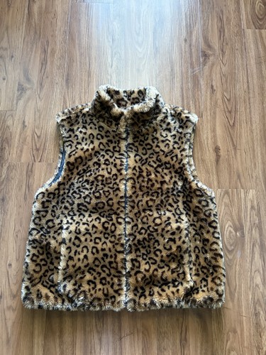 Women leopard print vest - vest, l
