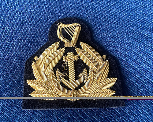 Irish navy hand embroidered