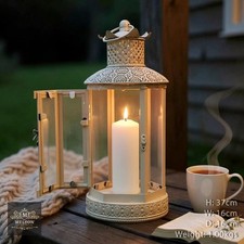 Large cream ivory - cream, metal