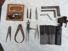 Model making/engineering tools. Micrometer, dividers, files etc