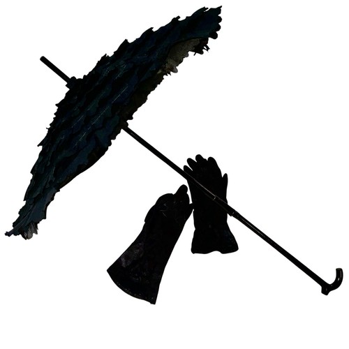 Antique black folding carriage - black,