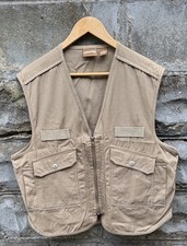 Vintage Land Rover Cargo Tactical Khaki Vest Medium Canvas Utility