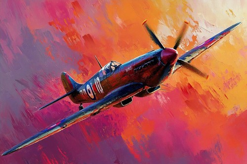 Spitfire style aircraft canvas - style,