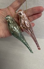 Set Of 2 Blown Glass Swallow