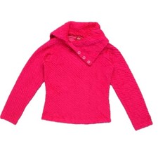 Vintage Miss Sixty Y2K Fluffy Pink Jumper Fitted Cowl Roll Neck Size 10 M