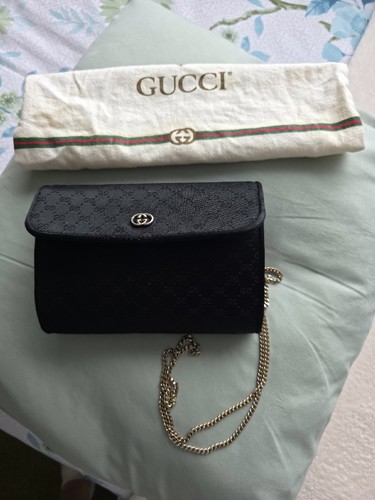 Vintage 80s gucci black silky - black,