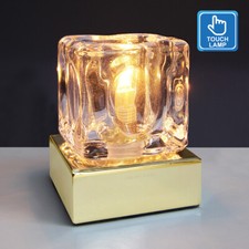 Dimmable Touch Table Light Glass Ice Cube Bedside Study Office Dimmer Lamp M0110