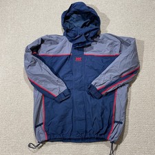 Helly Hansen Waterproof Jacket Mens Medium Navy Grey Shell Rain Coat Sailing