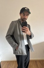 Cool Vtg Grey Leather Blouson