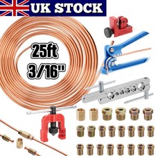 Brake Pipe Flaring Repair Kit 3/16 25FT Copper Cutter Bender Pipe Flaring Tool