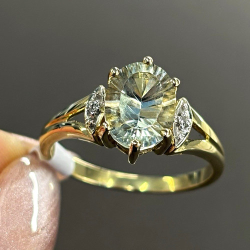 9ct yellow gold - 9ct, prasiolite