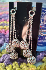 RACHEL GALLEY TRIPLE ALLEGRO GLOBE DROP EARRINGS - 925 SILVER - UNWORN