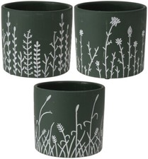 Small Green Ceramic Plant Pot