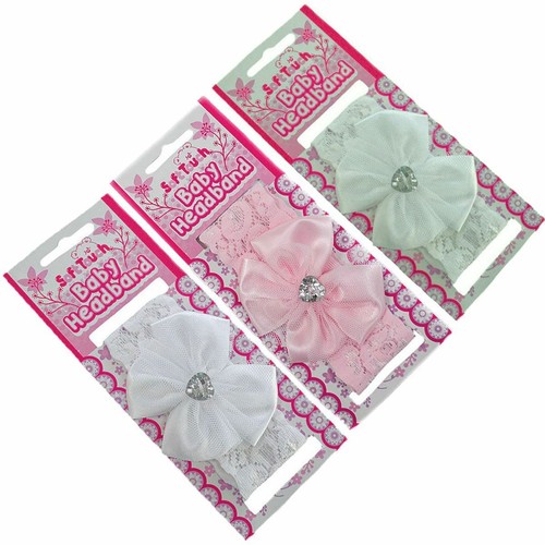 Baby girl headband bow heart - headband,
