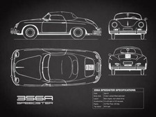 Poster porsche 356a - -,