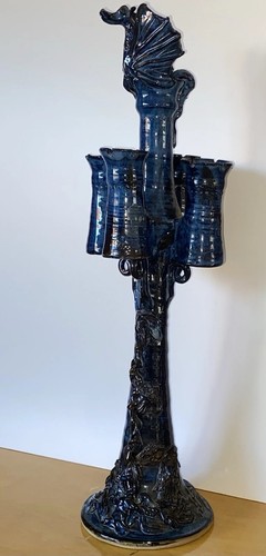 Candlestick blue dragon - candlestick,