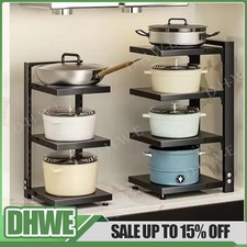 Kitchen Storage Organiser Lid Pan Stand Saucepan Pot Rack Cupboard Shelf Holder