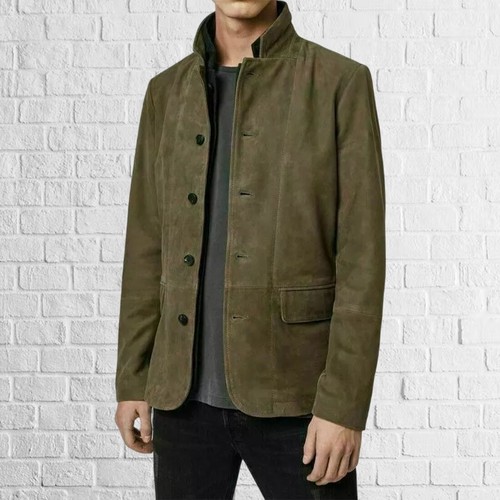 New men green sheepskin - green,