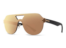 VON ZIPPER ALT  PSYCHWIG SUNGLASSES BLACK GLOSS WITH GOLD CHROME LENS NEW