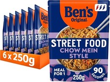 Ben's Original Street Food Chinese Chow Mein 90 seconds Ready, Multipack 6x 250