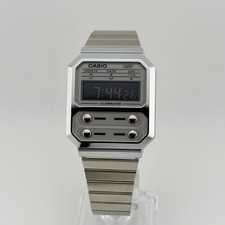 Casio A100WE-7BDF Vintage Digital Steel Chronograph Alarm Retro Calculator