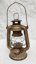 Vintage Paraffin Hurricane Lamp ?German? Made in China  19 cm Gold Coloured