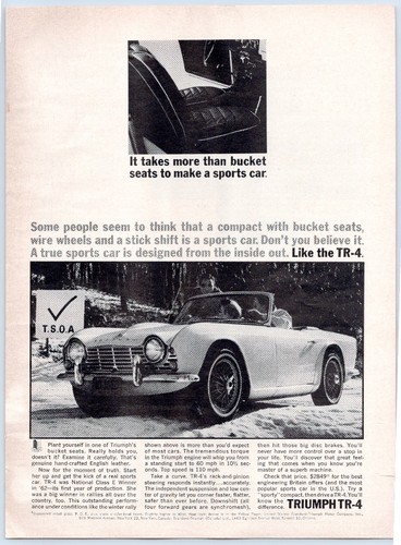 Triumph tr4 sports car - tr-4,