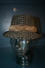 Vtg Failsworth cross country '63 tweed trilby hat size 7  57 medium mod revival
