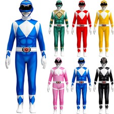 Power Rangers Cosplay Costume Jumpsuits Kid Boys Girls Party Fancy Dress Outfit◈