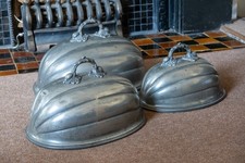 Antique Cloche Dome Pewter