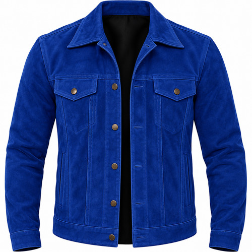 Men blue suede - blue,