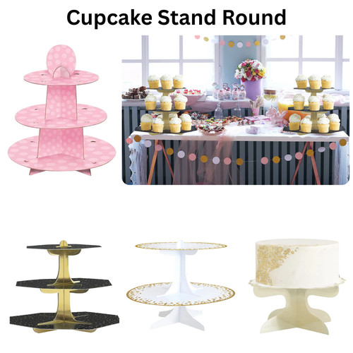 Cardboard cupcake stand round - cardboard,