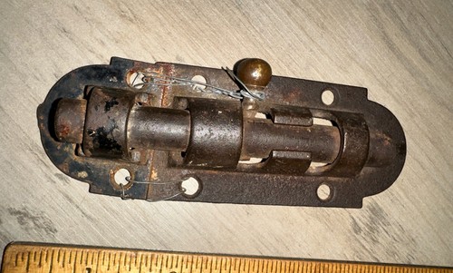 Antique steel sliding bolt - steel,