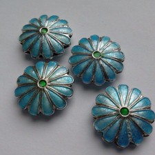 4 Cloisonne Beads, Ornate