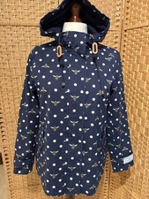Joules Waterproof Hooded Jacket Size 14 BNWOT Blue Bees NEW G39