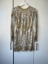 ASOS LUXE Silver and Gold Sequin/Beaded Occassion Mini-Dress