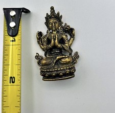 Tiny Miniature Bronze Seated