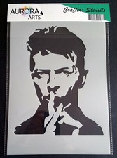 Stencil by Aurora Arts A4 David Bowie Silhouette 190mic Mylar craft stencil 199