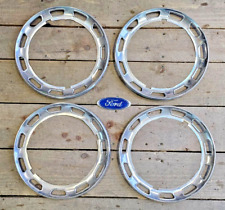 FORD ESCORT MK1 12" CHROME WHEEL TRIMS RINGS SET OF 4 NEW GENUINE FORD PARTS