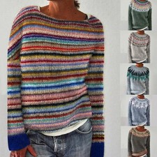 New Ladies 32Colors Sweater Casual Jumper Pullover Knit Wear Gift Plus Size 5XL