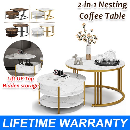 Nesting coffee tables set - coffee, of
