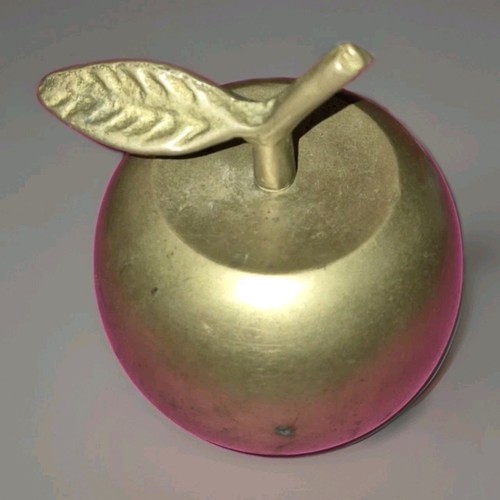 Vintage solid brass apple bell - brass,