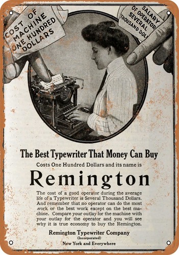 Metal sign 1910 - 1910, remington