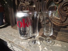 2 ( Two ) Vintage Standard Clear Glass Sherry Liqueur Aperitif  Schooner Glasses