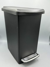 Simple Human Slim Plastic Black Pedal Bin (H:34cm x W:19cm x D:32cm) Rubbish Bin