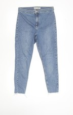 Topshop Women Blue Joni High